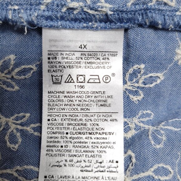 NWT Old Navy Womens Embroidered Smocked square neck Puff Sleeve Babydoll Top - Picture 8 of 10